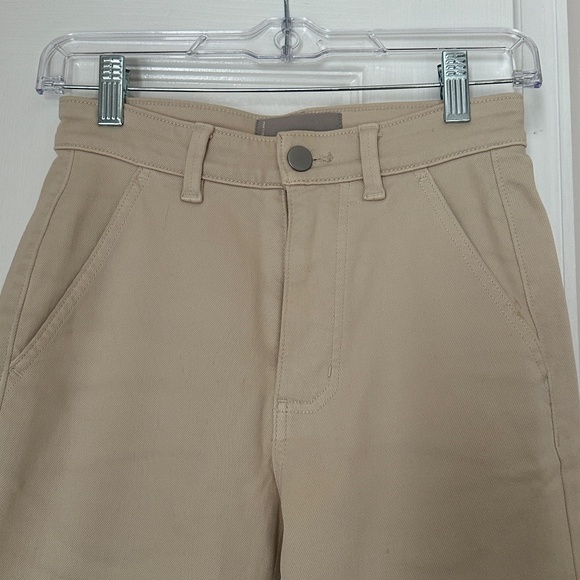 Everlane Jeans Cream The Straight Leg Crop Size 00 New without tags - Picture 2 of 6